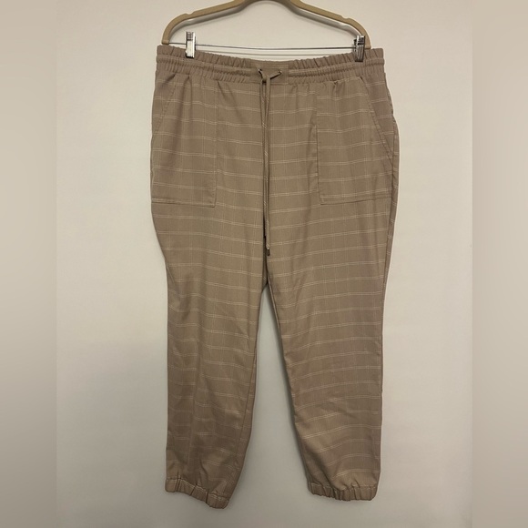 Nine West Tan and Cream Workwear Joggers High Waist Pants Size XL - Picture 3 of 7